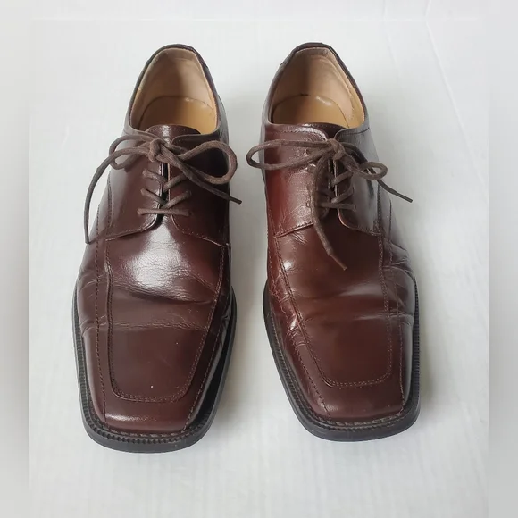 Zengara Men's Brown Leather Dress Shoes Sz 9M - Picture 2 of 11